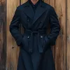 Men's Vintage Black Double Breasted Long Trench Coat 95286862U sold by Manly