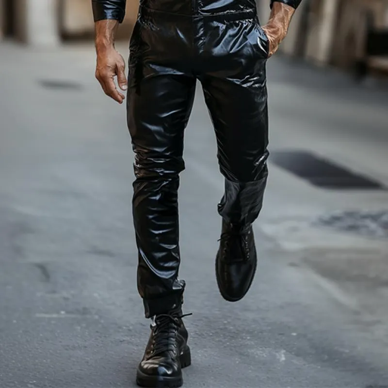 Men's Classic Casual Slim Fit Leather Pants 97636742K sold by Manly product image thumbnail 2