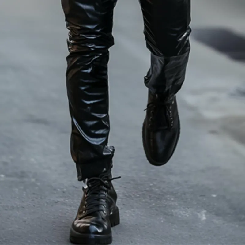 Men's Classic Casual Slim Fit Leather Pants 97636742K sold by Manly product image thumbnail 4