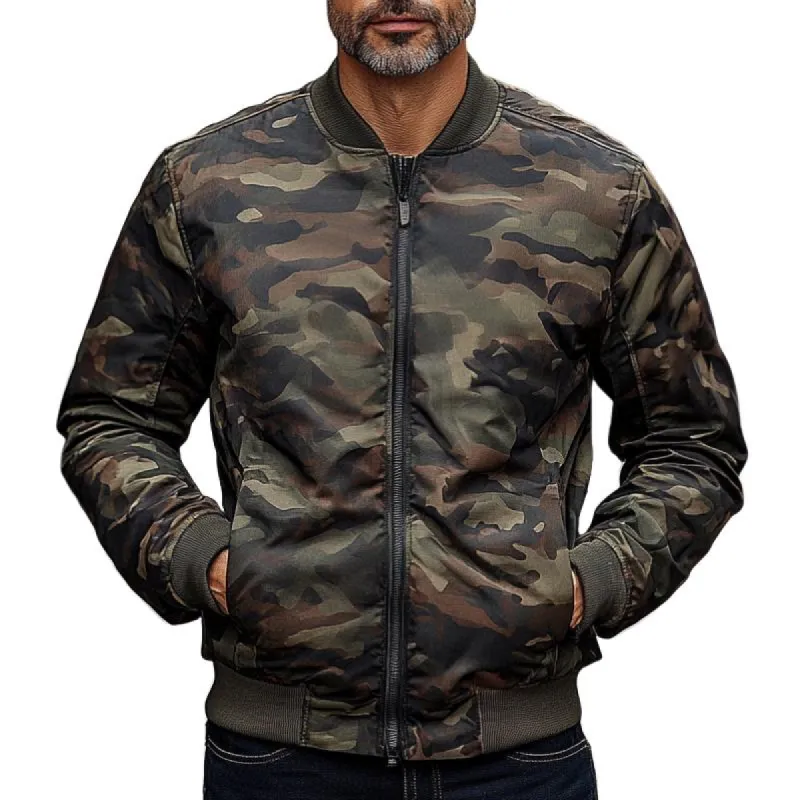 Men's Vintage Camouflage Baseball Jacket 77216065F sold by Manly