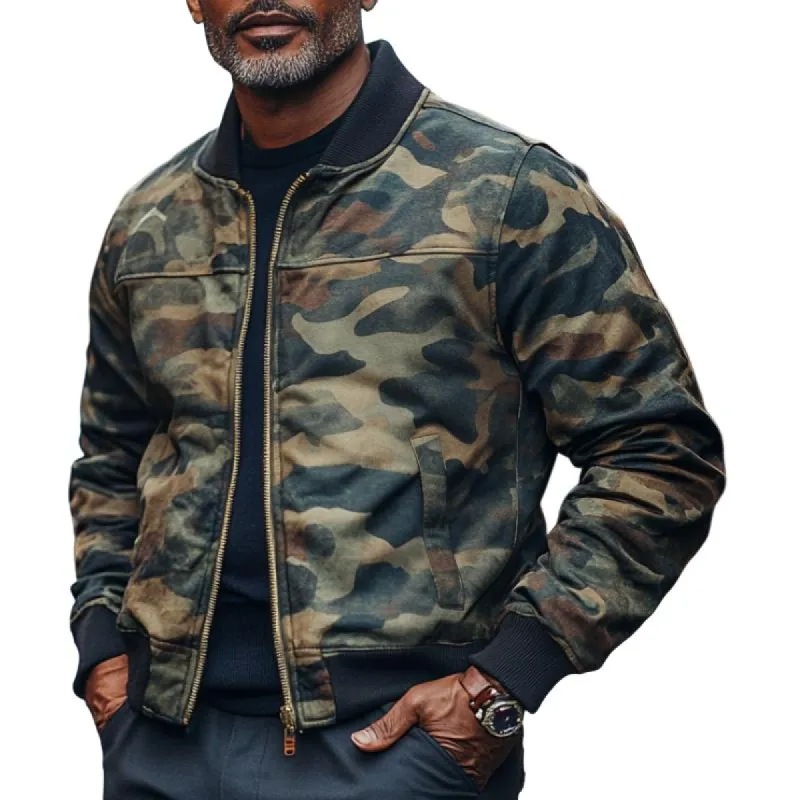Men's Casual Camouflage Baseball Jacket 93141013F sold by Manly