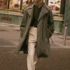 Men's Casual Fashionable Double-breasted Knee-length Trench Coat 08702191K sold by Manly