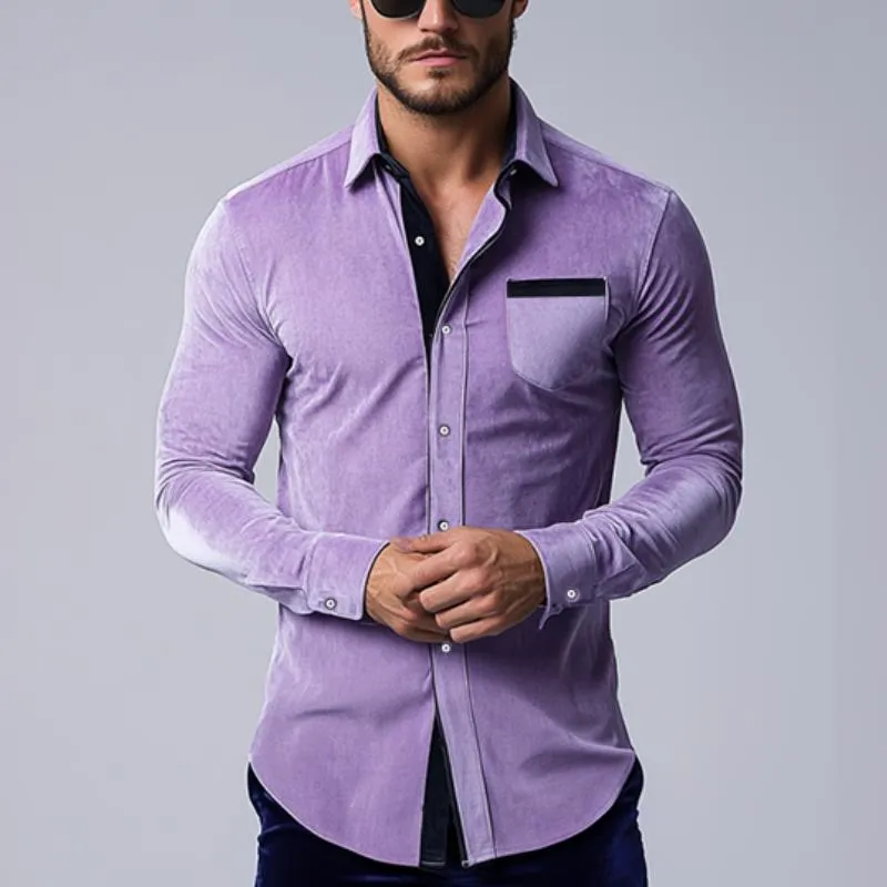Men's Classic Casual Velvet Slim Fit Long Sleeve Shirt 12541792K sold by Manly product image thumbnail 2