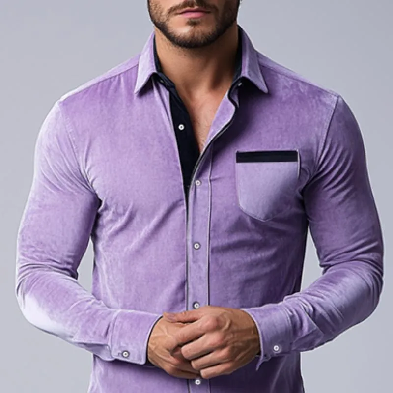 Men's Classic Casual Velvet Slim Fit Long Sleeve Shirt 12541792K sold by Manly product image thumbnail 3