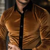 Men's Classic Casual Velvet Slim Fit Long Sleeve Shirt 91998047K sold by Manly