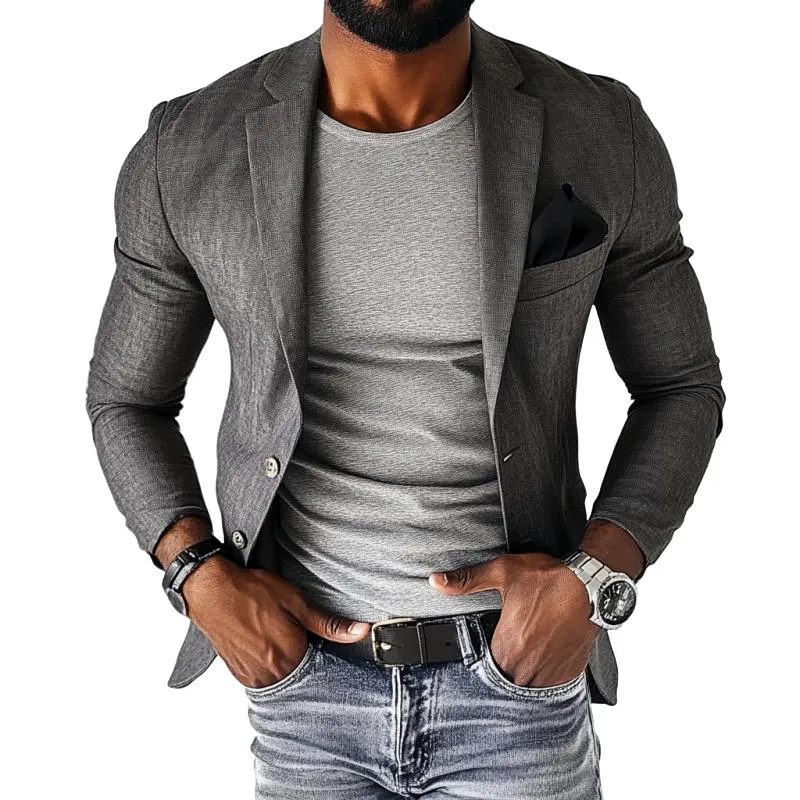 Men's Vintage Linen Single Breasted Lapel Slim Fit Blazer 63329197Y sold by Manly