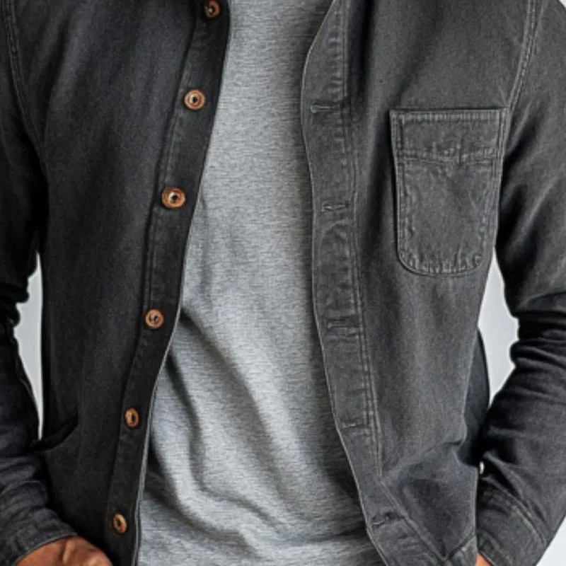 Men's Vintage Washed Stand Collar Single Breasted Jacket 80271320Y sold by Manly product image thumbnail 2