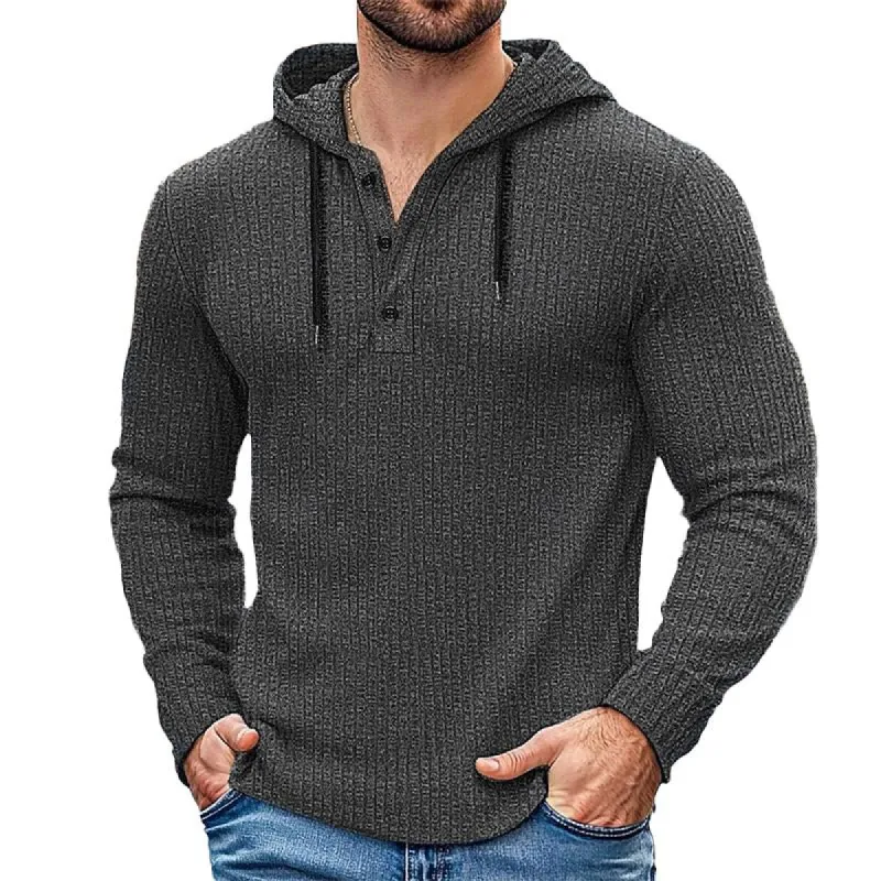 Men's Casual Striped Knit Hoodie 49784238X sold by Manly