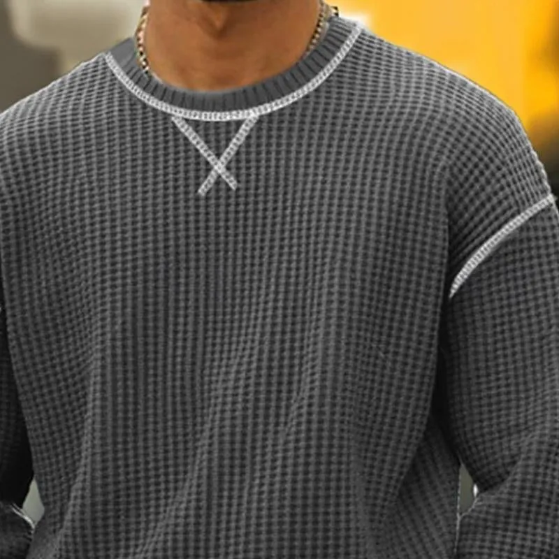 Men's Waffle Crew Neck Long Sleeve T-Shirt 29197641X sold by Manly product image thumbnail 3