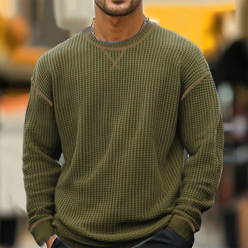 Men's Waffle Crew Neck Long Sleeve T-Shirt 29197641X sold by Manly product image thumbnail 5