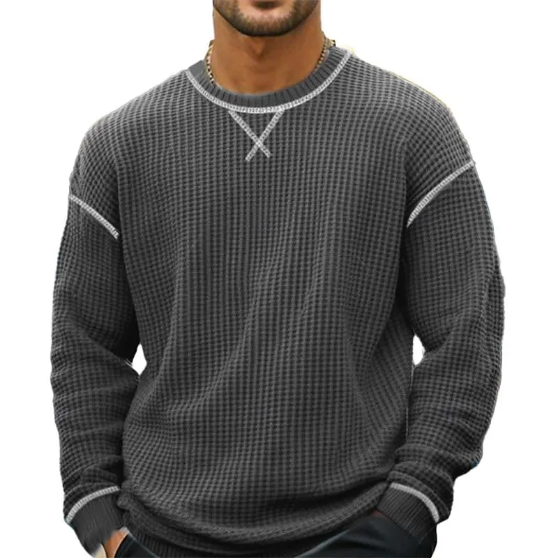 Men's Waffle Crew Neck Long Sleeve T-Shirt 29197641X sold by Manly
