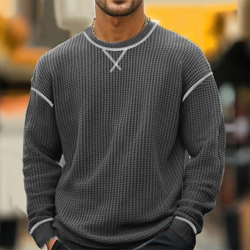 Men's Waffle Crew Neck Long Sleeve T-Shirt 29197641X sold by Manly product image thumbnail 2