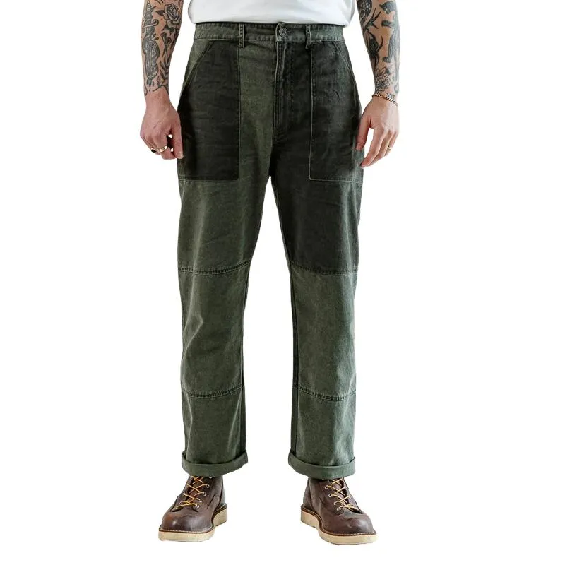 Men's Fashion Patchwork Washed Straight Denim Cargo Pants 14816031Z sold by Manly