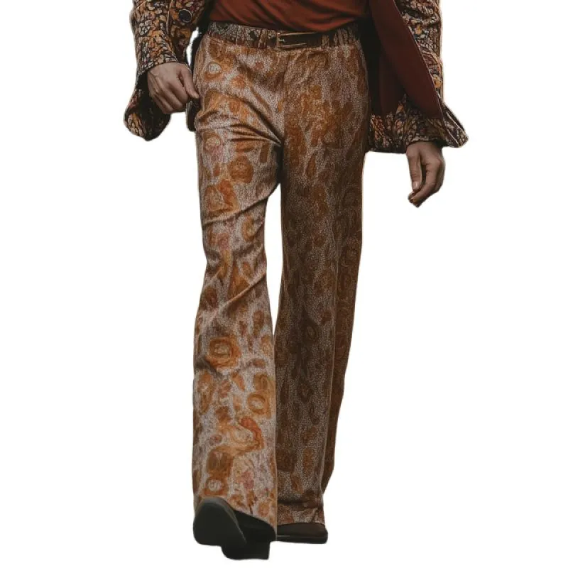 Men's Stylish Floral Print Loose Flared Trousers 63267117Z sold by Manly