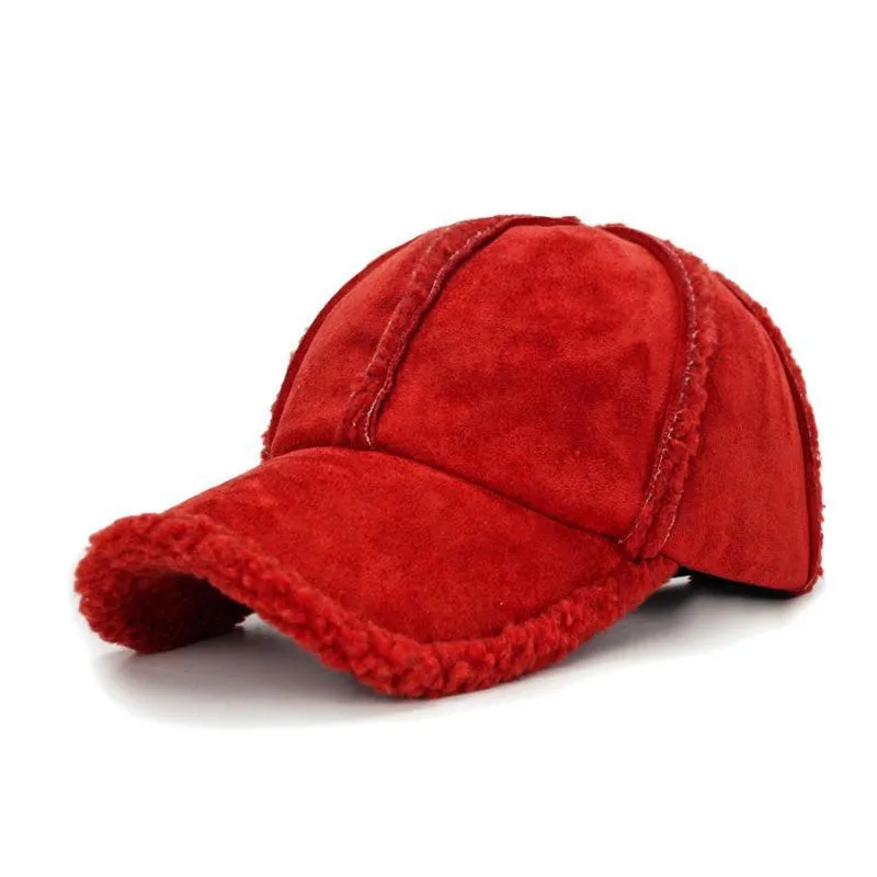Men's Retro Casual Solid Color Lambskin Cap 37564323TO sold by Manly product image thumbnail 4