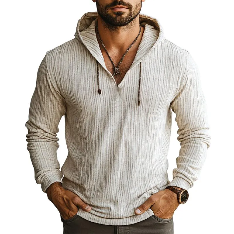 Men's Classic Casual Slim Fit Linen Hoodie 40603886K sold by Manly