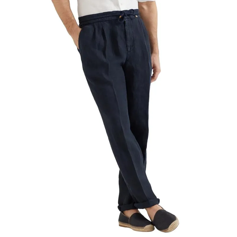 Men's Loose Drawstring Elastic Waist Linen Casual Pants 11796624F sold by Manly product image thumbnail 2