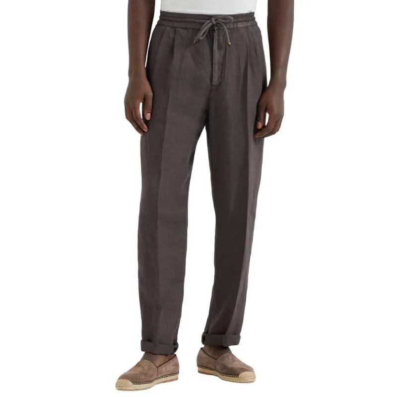 Men's Loose Drawstring Elastic Waist Linen Casual Pants 11796624F sold by Manly product image thumbnail 3