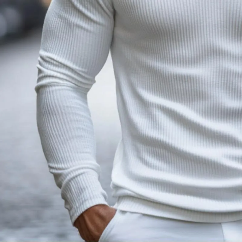Men's Classic Casual V-Neck Knitted Slim Fit Long Sleeve T-Shirt 98752147K sold by Manly product image thumbnail 4