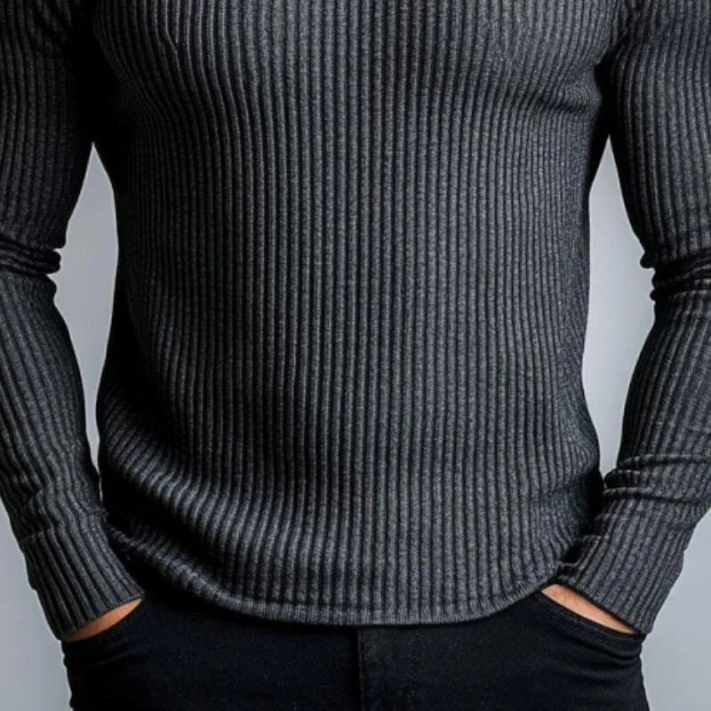 Men's Classic Casual Half Turtleneck Knitted Long Sleeve T-Shirt 33341720K sold by Manly product image thumbnail 4