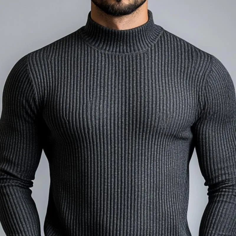 Men's Classic Casual Half Turtleneck Knitted Long Sleeve T-Shirt 33341720K sold by Manly product image thumbnail 3