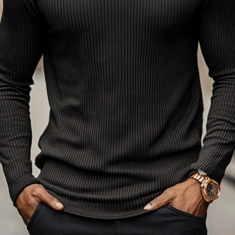 Men's Classic Casual Crew Neck Knitted Long Sleeve T-Shirt 61419460K sold by Manly product image thumbnail 4