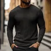 Men's Classic Casual Crew Neck Knitted Long Sleeve T-Shirt 61419460K sold by Manly