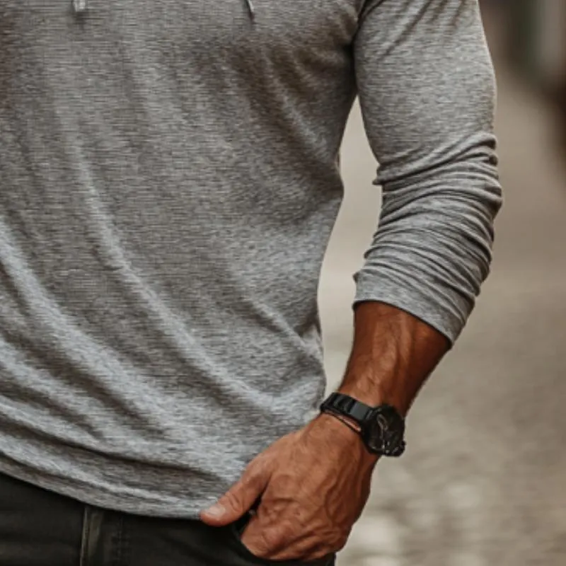 Men's Classic Casual Hooded Slim Fit Bamboo Cotton Long Sleeve T-Shirt 63462020K sold by Manly product image thumbnail 4