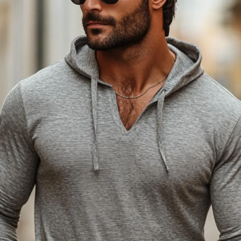 Men's Classic Casual Hooded Slim Fit Bamboo Cotton Long Sleeve T-Shirt 63462020K sold by Manly product image thumbnail 3