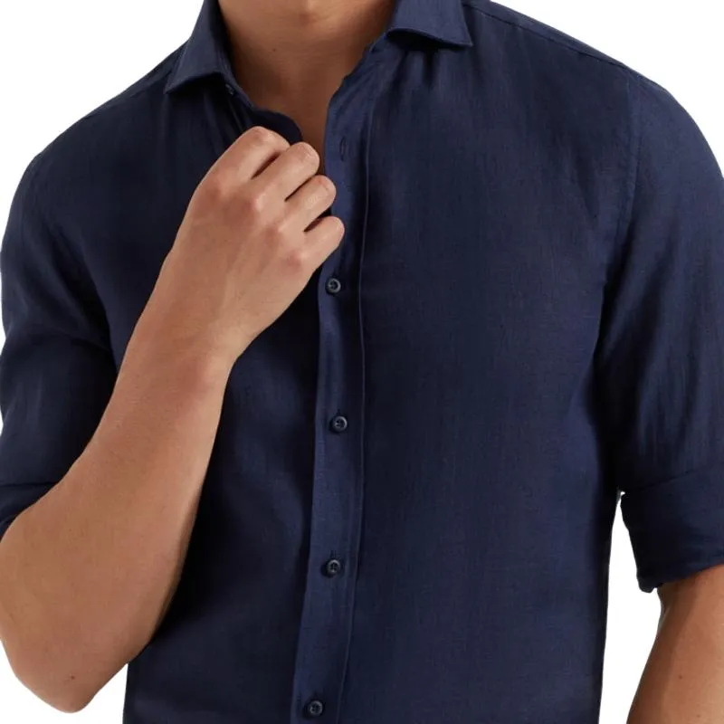 Men's Casual Lapel Single-breasted Slim-fit Long-sleeved Shirt 73372030F sold by Manly product image thumbnail 2