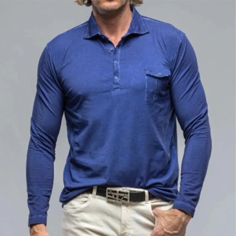 Men's Classic Casual Slim Pocket Long Sleeve POLO Shirt 83719400K sold by Manly product image thumbnail 3