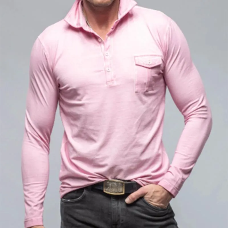 Men's Classic Casual Slim Pocket Long Sleeve POLO Shirt 83719400K sold by Manly product image thumbnail 2
