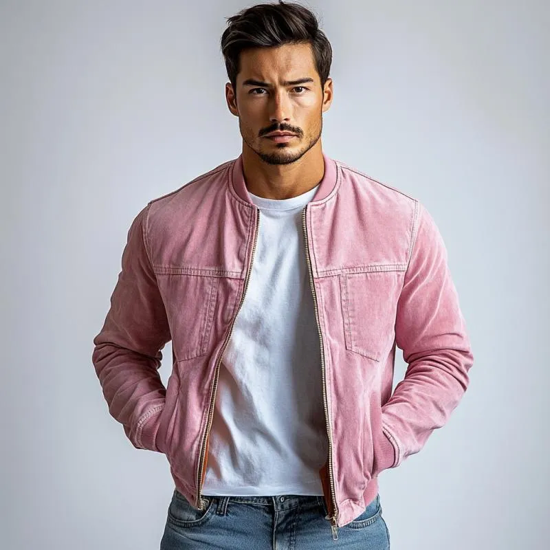 Men's Vintage Washed Lapel Multi Pocket Denim Jacket 95170946Y sold by Manly product image thumbnail 3