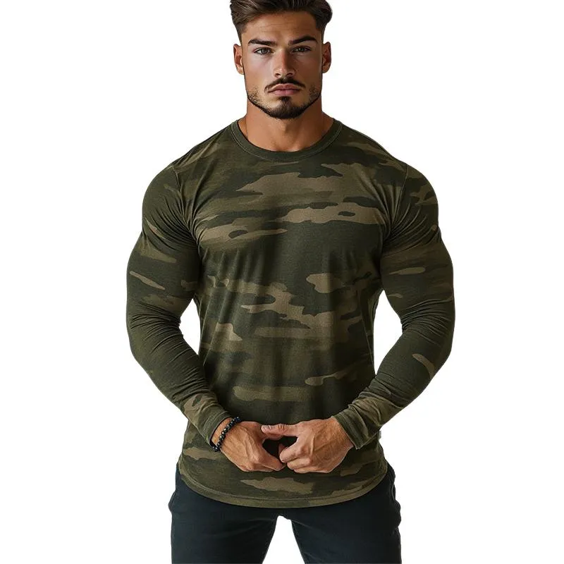 Men's Casual Camouflage Round Neck Long Sleeve T-Shirt 13319933U sold by Manly product image thumbnail 2