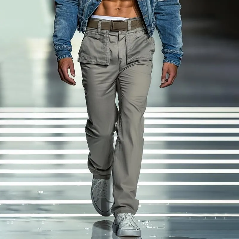 Men's Fashion Solid Color Multi-pocket Cargo Pants 28591770Z sold by Manly product image thumbnail 2