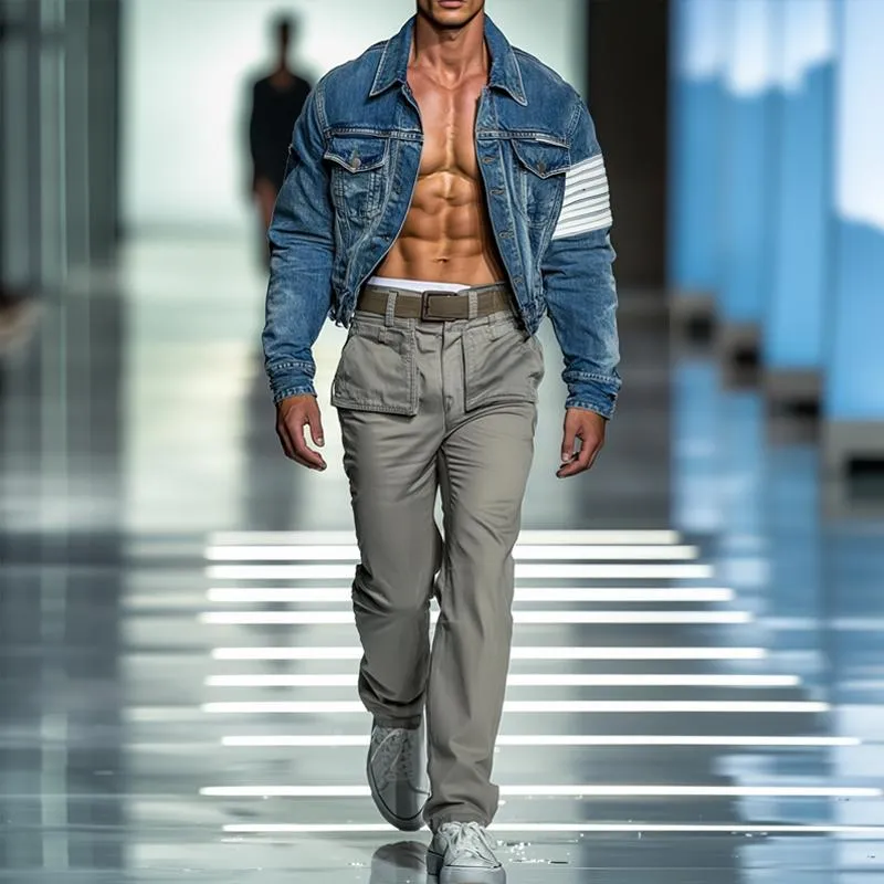 Men's Fashion Solid Color Multi-pocket Cargo Pants 28591770Z sold by Manly product image thumbnail 3