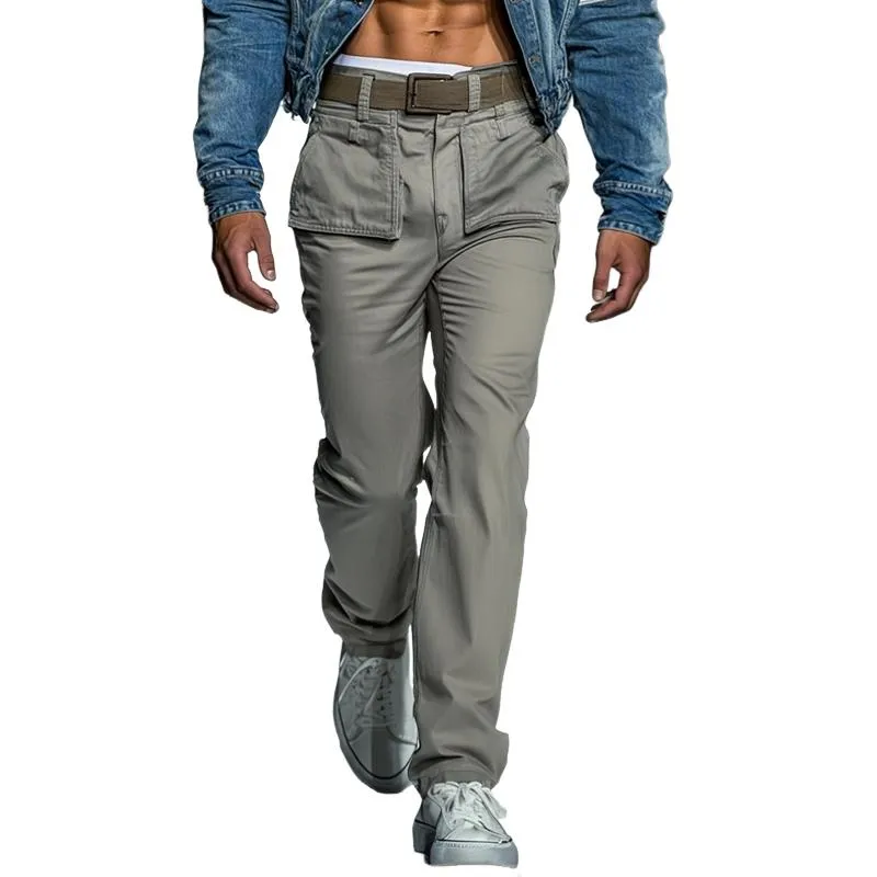 Men's Fashion Solid Color Multi-pocket Cargo Pants 28591770Z sold by Manly