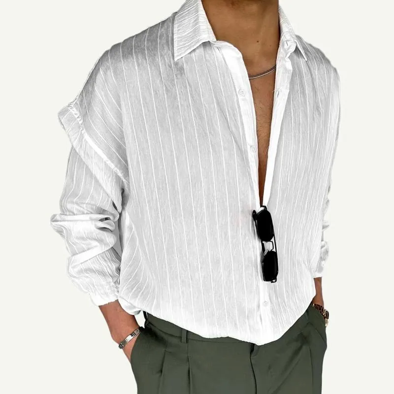 Men's Fashion Striped Lapel Long Sleeve Shirt 19828979Z sold by Manly product image thumbnail 2