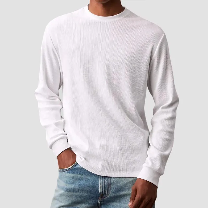 Men's Fashion Solid Color Round Neck Long Sleeve T-shirt 17808394Z sold by Manly product image thumbnail 2