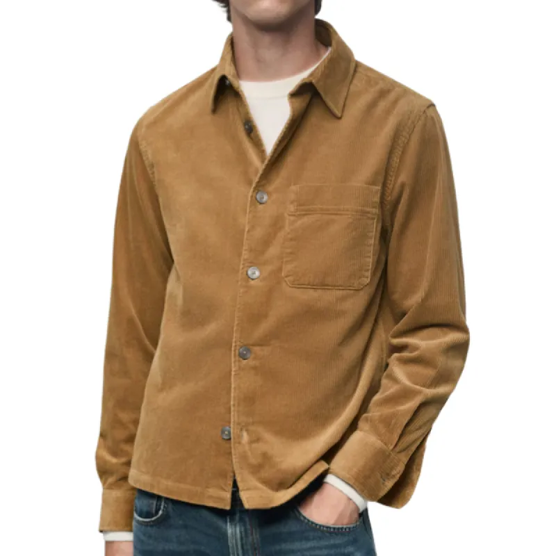 Men's Vintage Comfort Corduroy Lapel Long Sleeve Shirt 20509975F sold by Manly