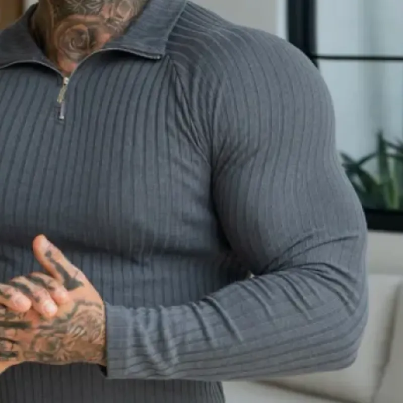 Men's Fashion Solid Color Long Sleeve Polo Shirt 44294199Y sold by Manly product image thumbnail 2