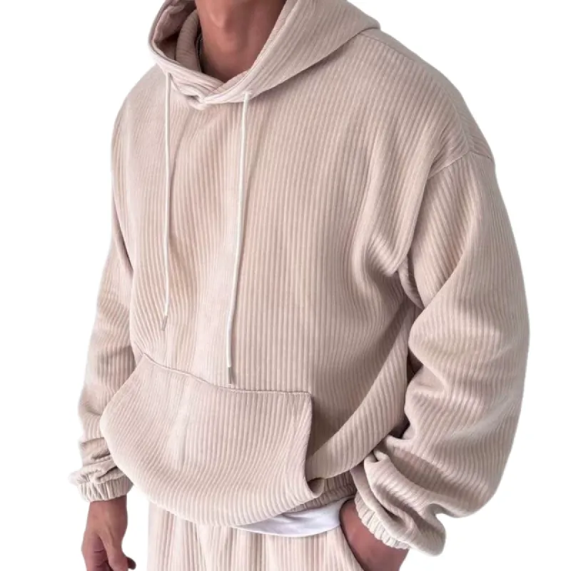 Men's Casual Corduroy Kangaroo Pocket Long Sleeve Hoodie 56682697Y sold by Manly
