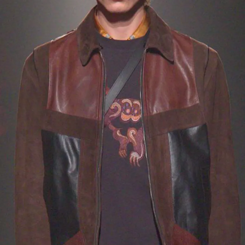 Men's Vintage Casual Lapel Zipper Suede and Leather Jacket 82727756K sold by Manly product image thumbnail 2