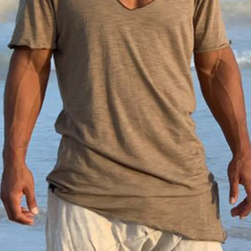 Men's Casual V-Neck Bamboo Cotton Short Sleeve T-Shirt 62844691K sold by Manly product image thumbnail 4