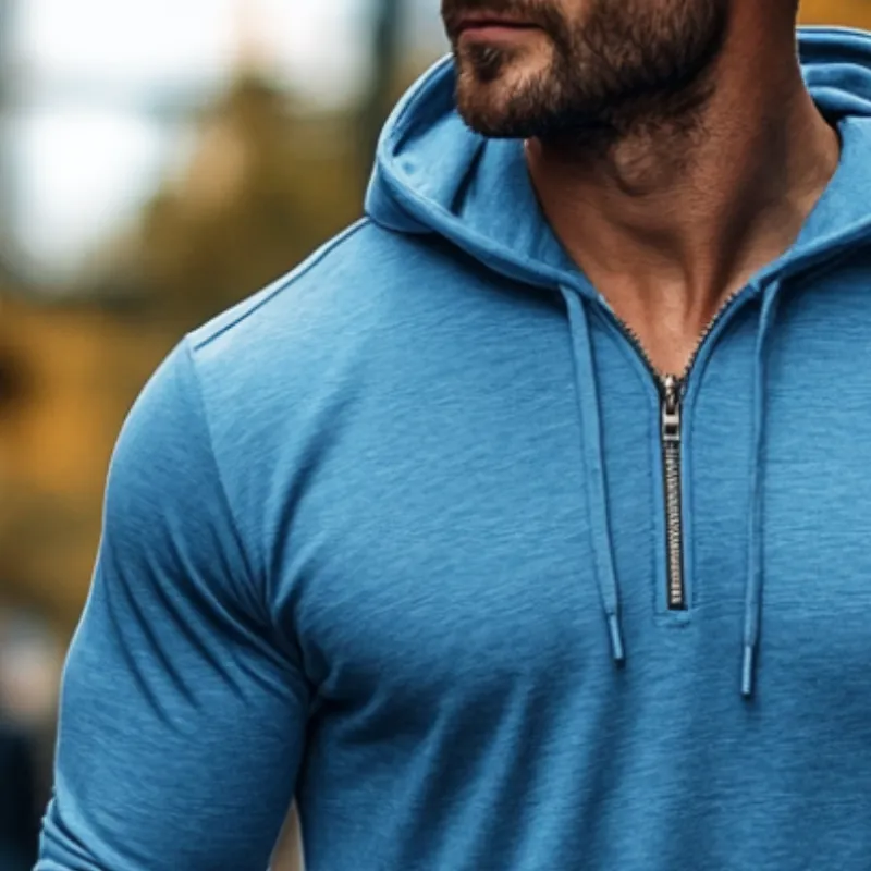 Men's Retro Casual Zipper Hooded Long Sleeve T-Shirt 01497761TO sold by Manly product image thumbnail 3