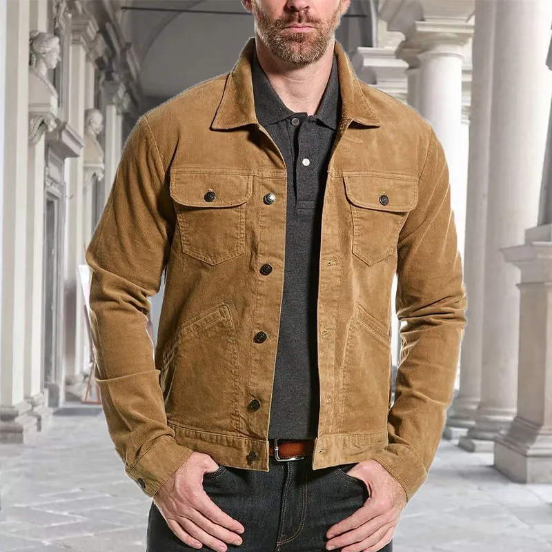 Men's Classic Casual Lapel Multi-Pocket Corduroy Jacket 57409636K sold by Manly product image thumbnail 2