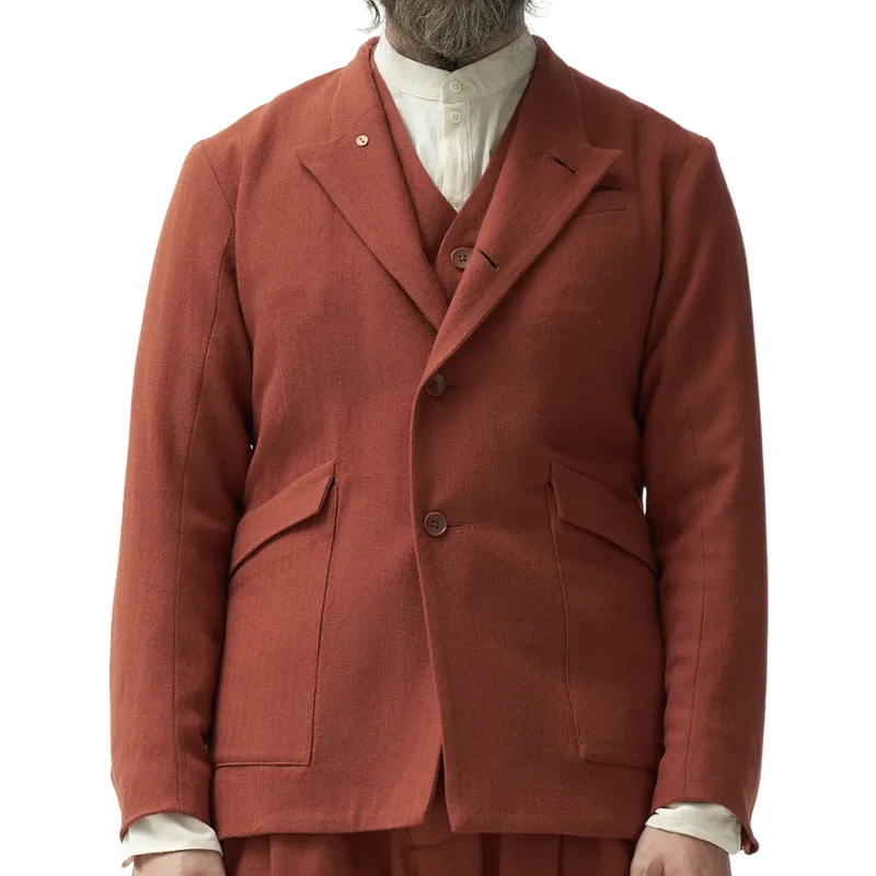 Men's Vintage Lapel Single-breasted Cotton and Linen Blazer 81650993F sold by Manly product image thumbnail 3