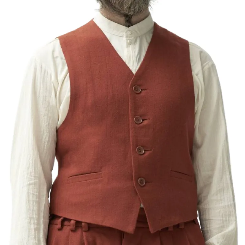 Men's Retro Trend Cotton and Linen V-neck Single-breasted Vest 28851336F sold by Manly