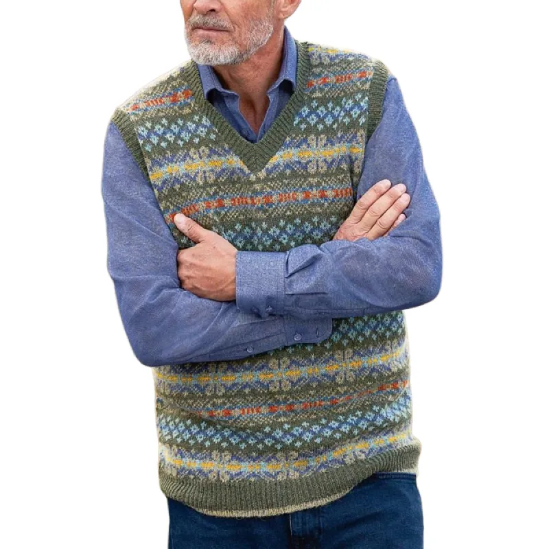 Men's Retro Geometric V-Neck Sleeveless Knit Vest 42116771Z sold by Manly