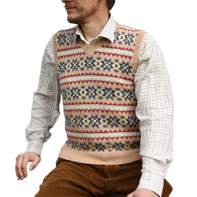 Men's Retro Geometric V-Neck Sleeveless Knit Vest 94993552Z sold by Manly